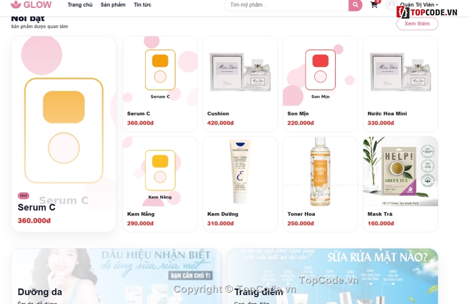 Website bán hàng,Web bán hàng,mỹ phẩm